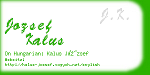 jozsef kalus business card